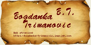 Bogdanka Trimanović vizit kartica